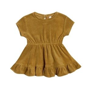 Quincy Mae Terry Dress in Ocre
